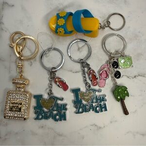 Key Chains - Beach, Perfume, Summer, Shoe